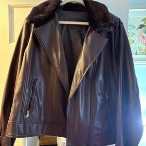 Gorgeous Faux leather burgundy moto